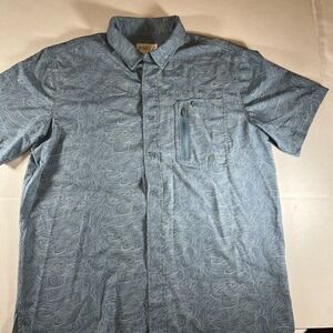 Gillz Shirt Men's Large Button Up‎ Short Sleeve Fishing Vent Back Summer Outdoor